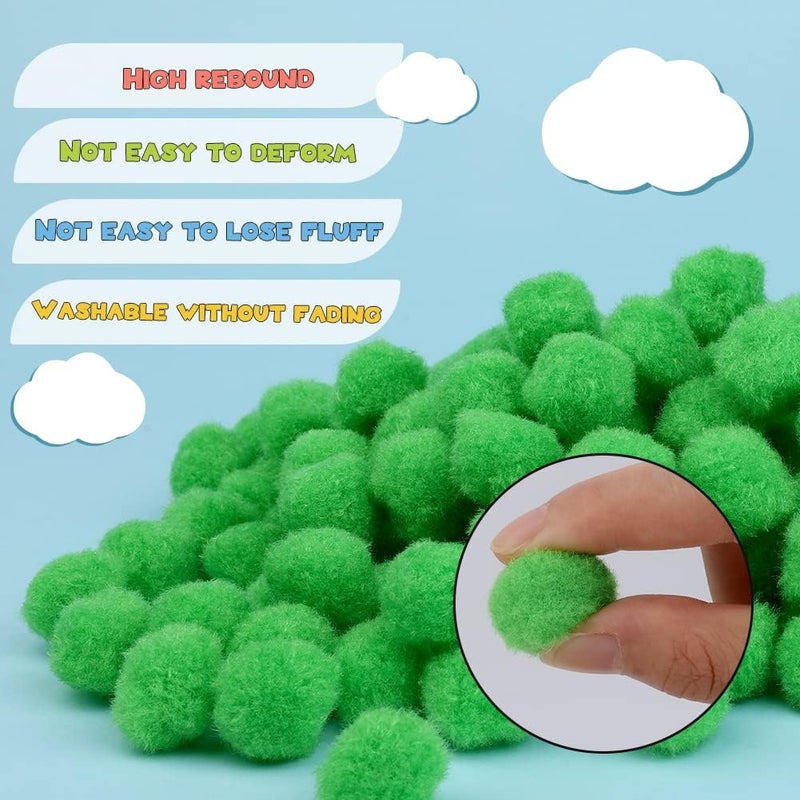 MORFEN 150 Pieces Pom Poms, 1 Inch Green Craft Pom Poms, Easter Decorations Fuzzy Pompom Puff Balls, Small Pom Pom Balls for DIY Arts Crafts Projects, Home Decorations - Image 3